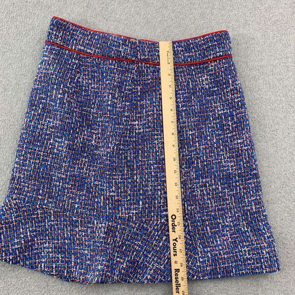 J Crew Patricia Fluted Skirt In Autumn Tweed Size 12 Multicolor Lined - Picture 5 of 14